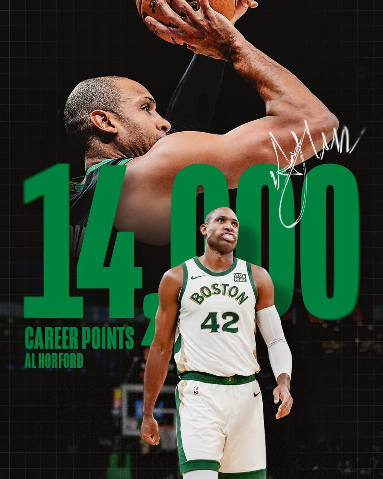 Al Horford 14000 career points Boston Celtics canvas wall art