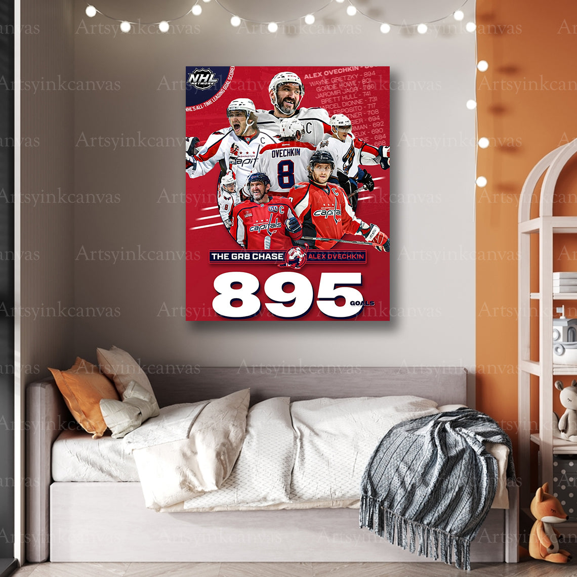Premium Alex Ovechkin 895 goals canvas print