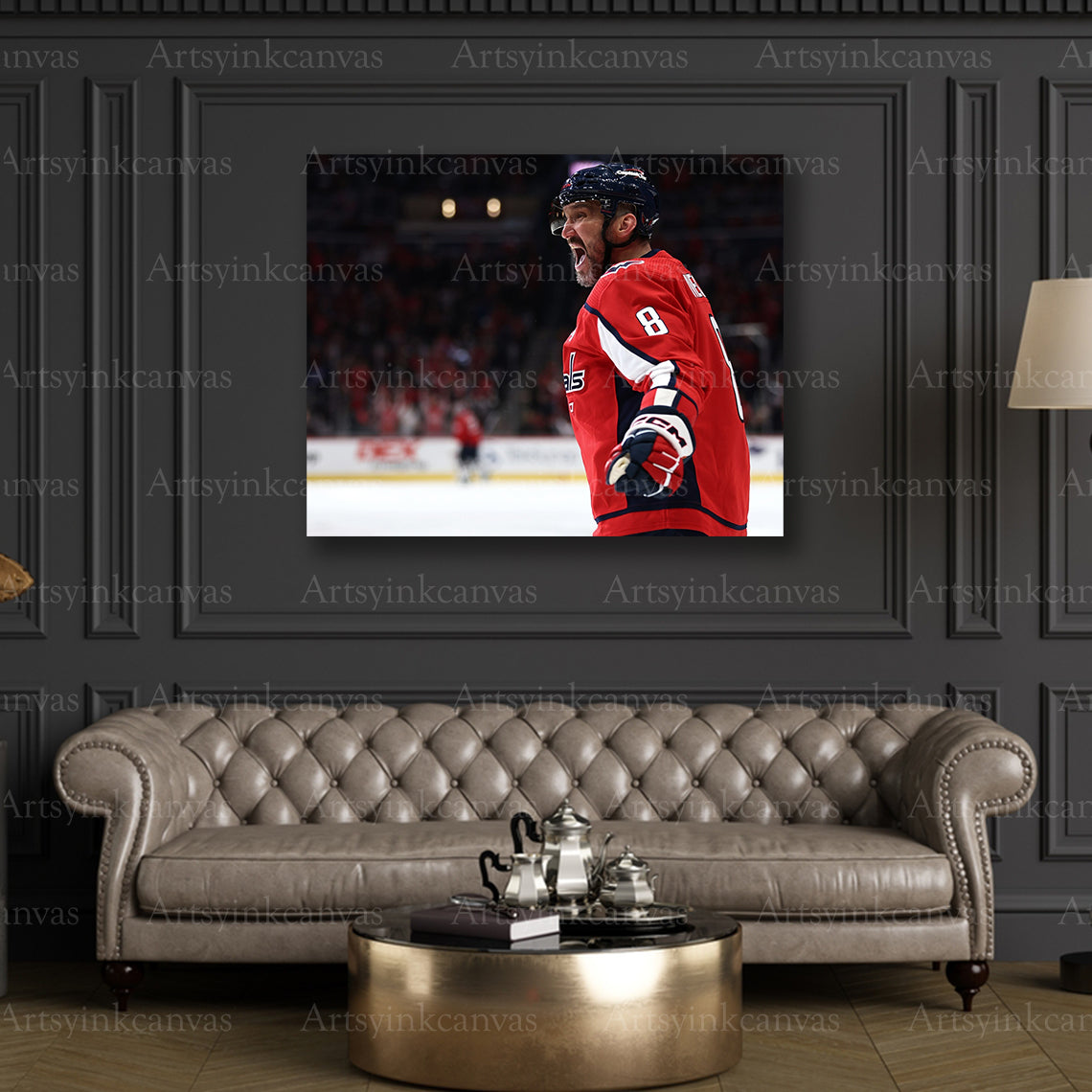 Premium Alex Ovechkin hockey canvas print