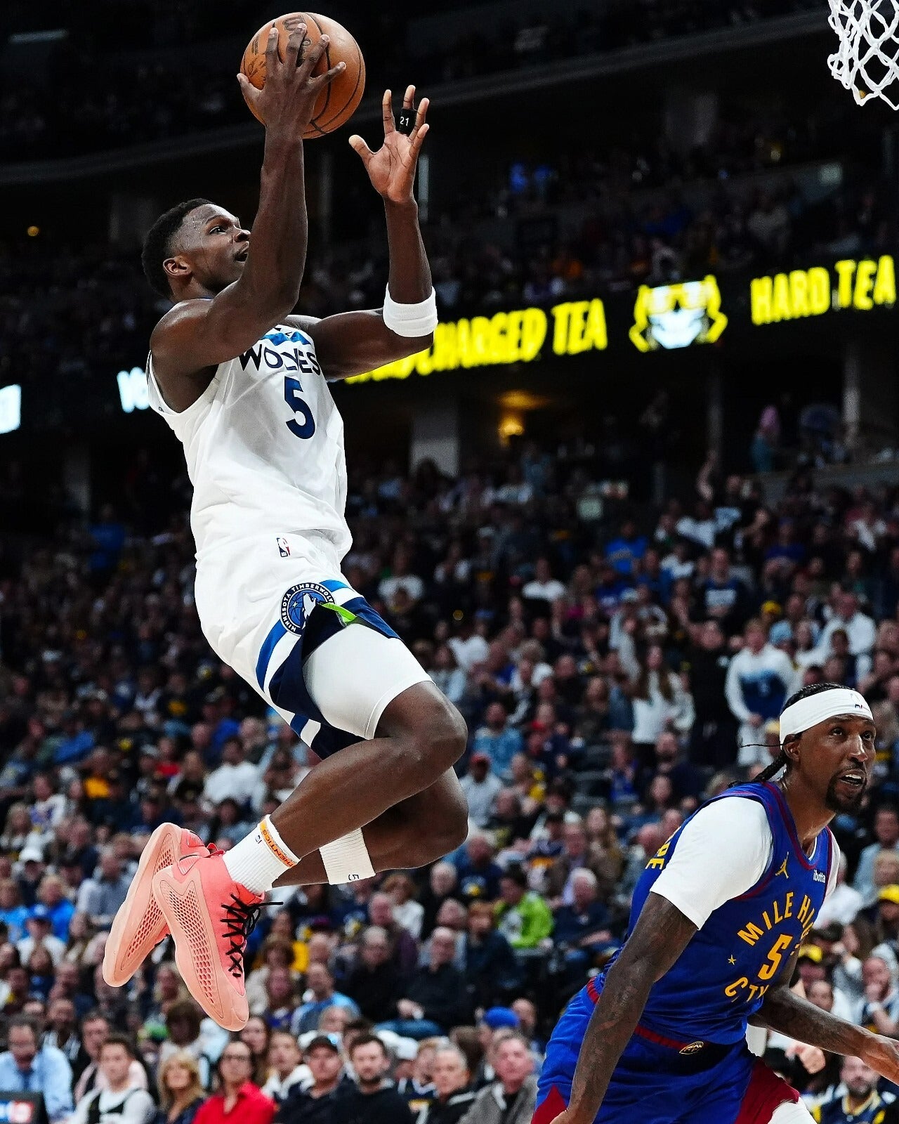 Anthony Edwards aerial layup Minnesota Timberwolves canvas wall art