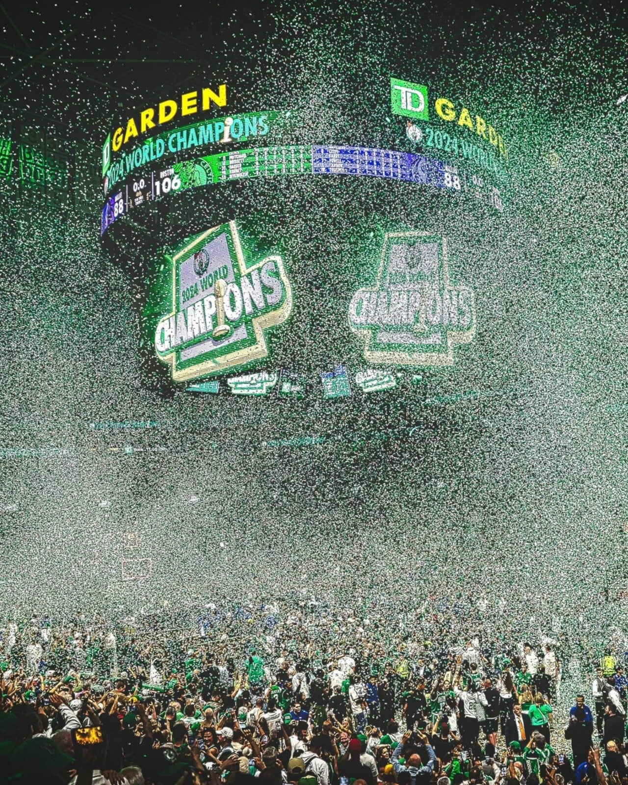 Boston Celtics 2024 NBA Finals victory TD Garden canvas wall art