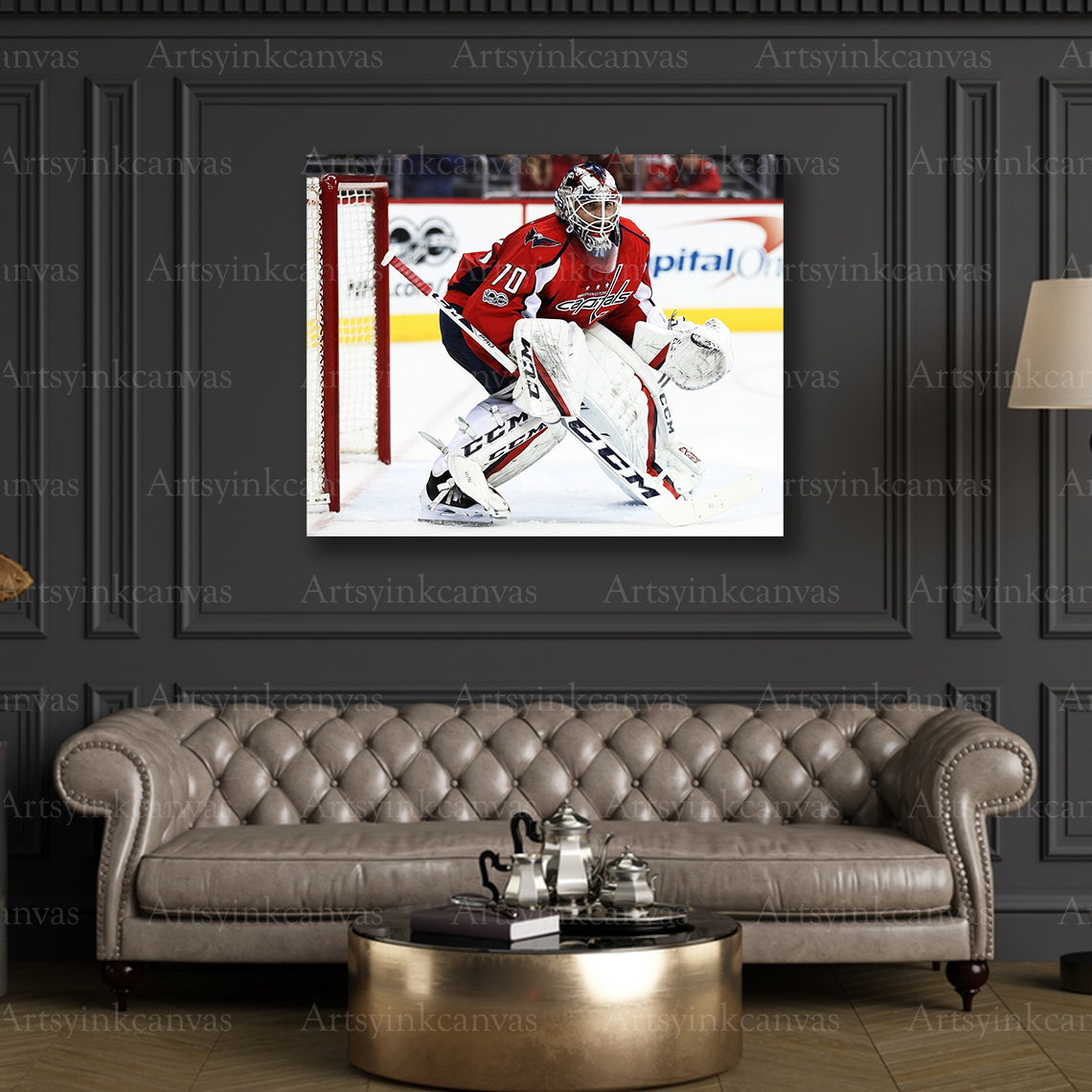 Braden Holtby In Net Stance Canvas Wall Art