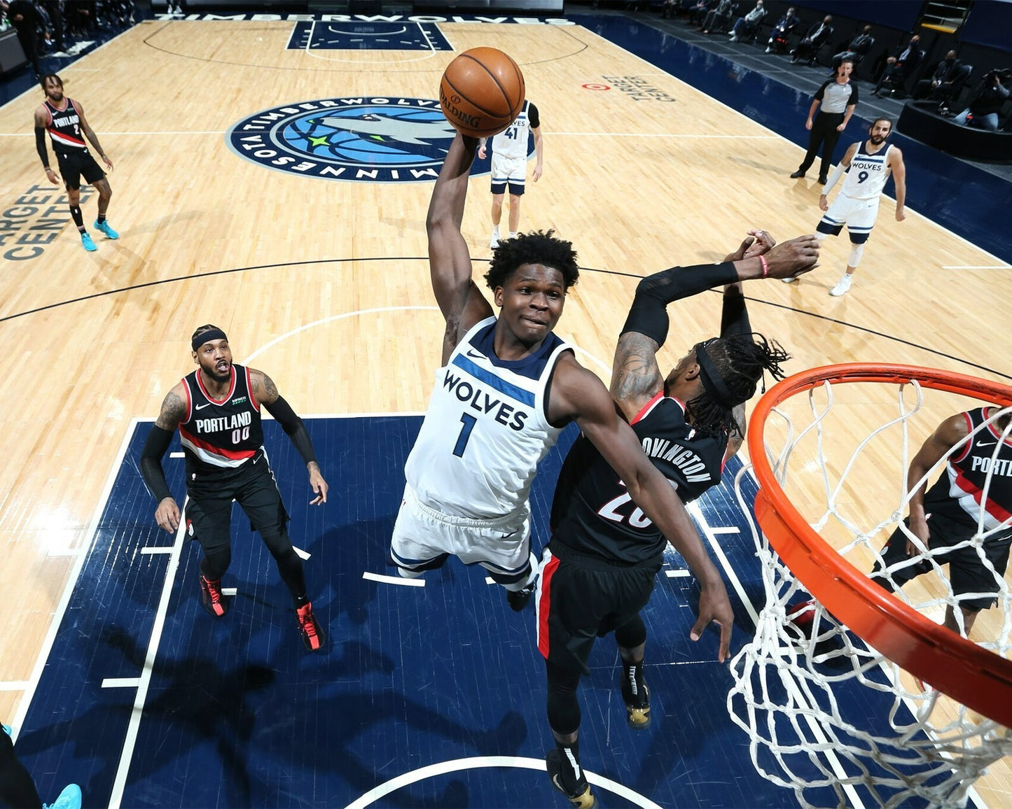 Daishen Nix rim cam dunk Minnesota Timberwolves canvas wall art