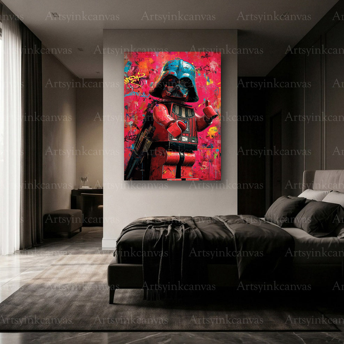 Darth Vader Dark Force canvas wall art made in USA by ArtsyInkCanvas