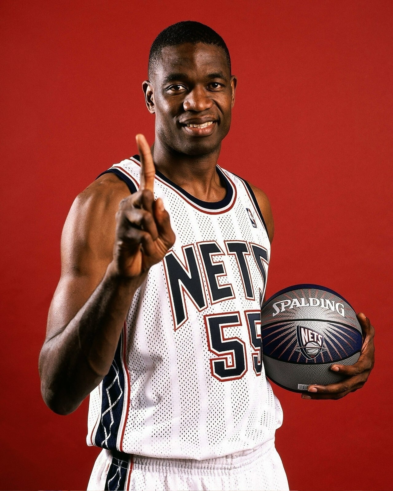 Dikembe Mutombo studio pose New Jersey Nets canvas wall art