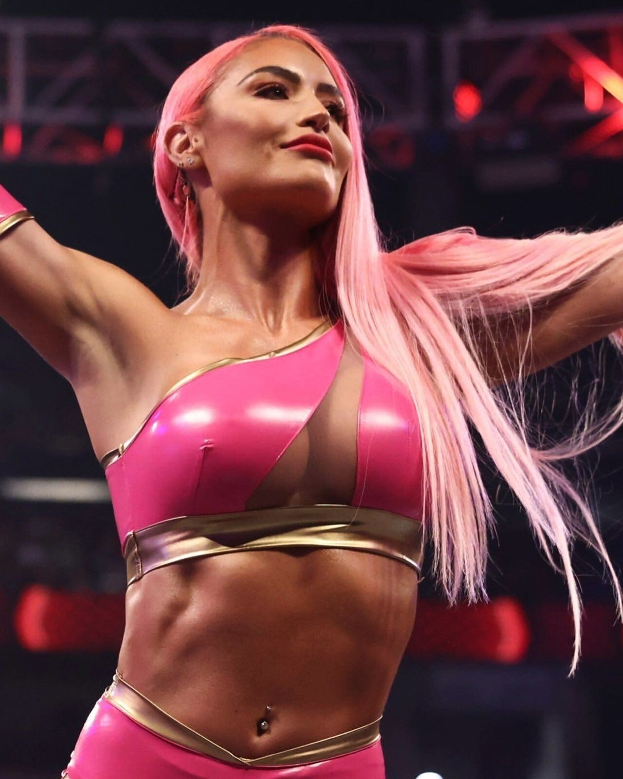 Eva Marie posing in the ring canvas wall art
