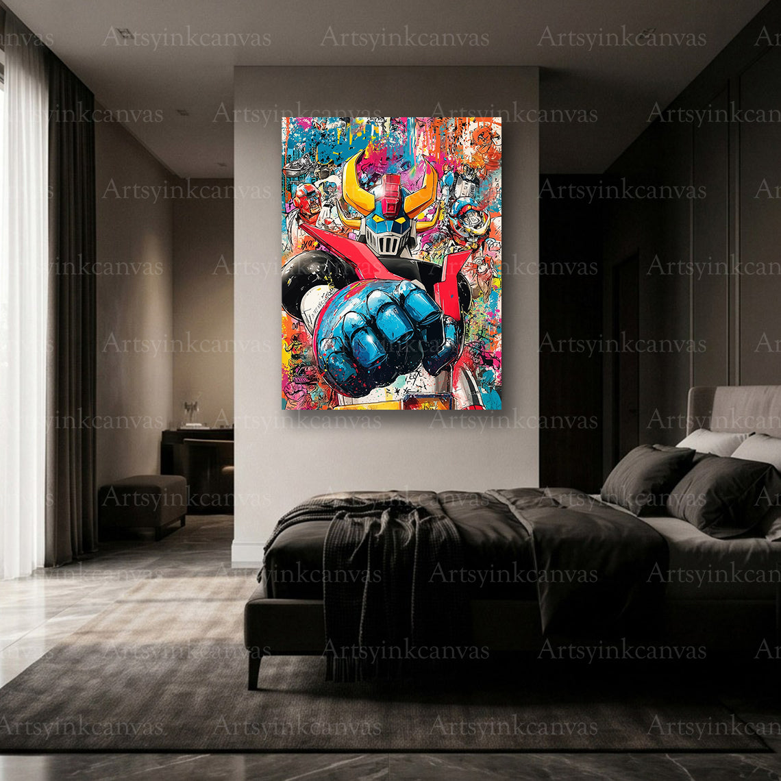 Premium Goldorak graffiti wall art