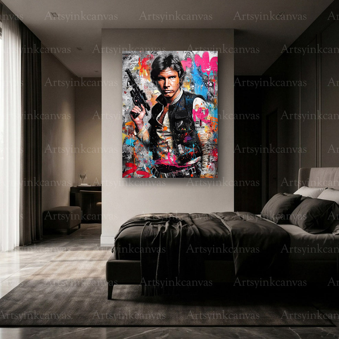 Premium Han Solo graffiti wall art