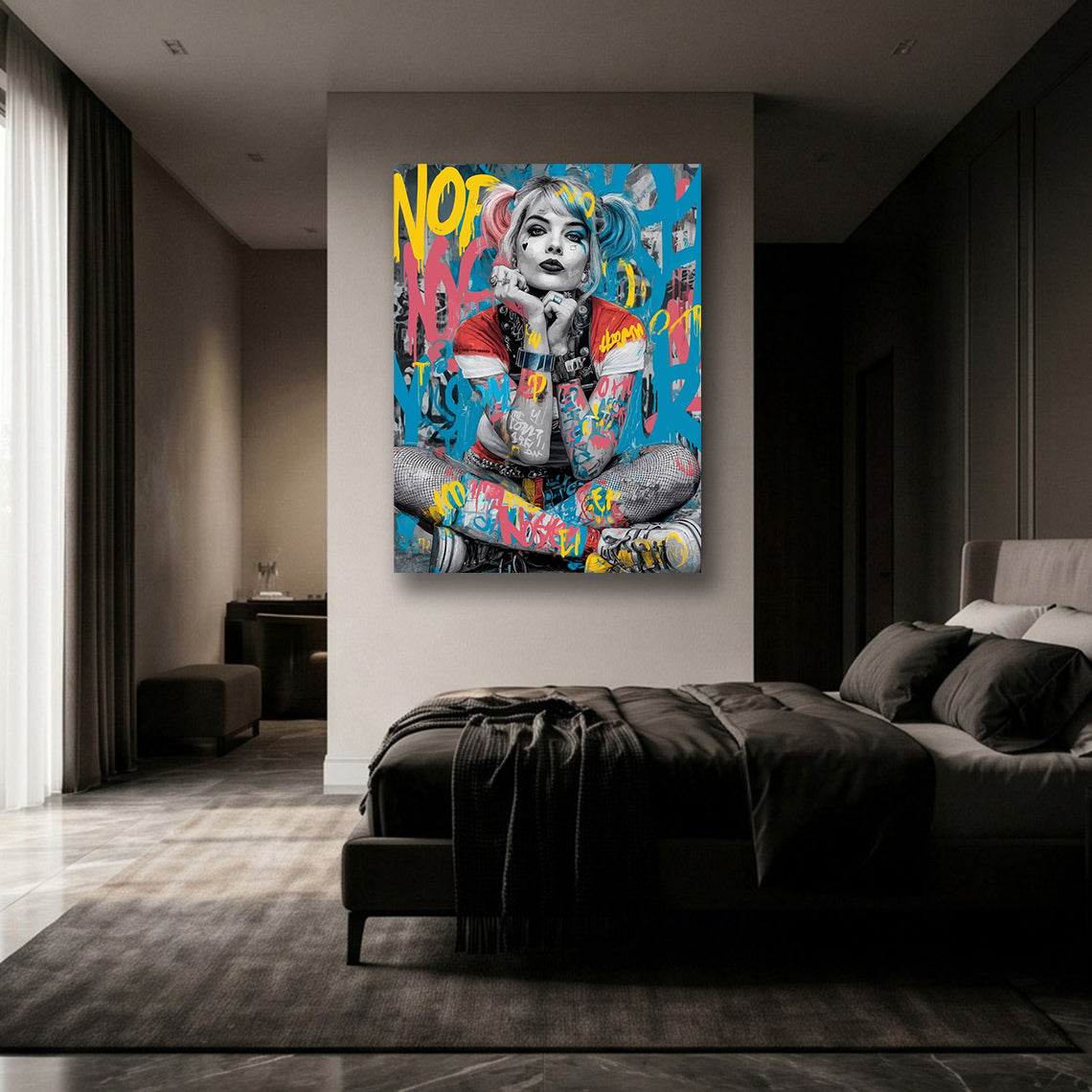 Premium Harley Quinn graffiti canvas print