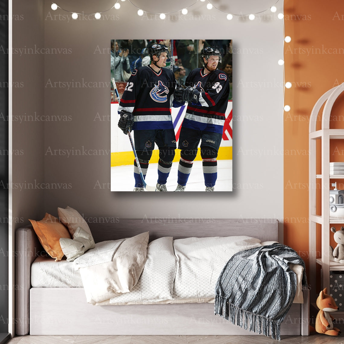 Premium Henrik Daniel Sedin rookie canvas print