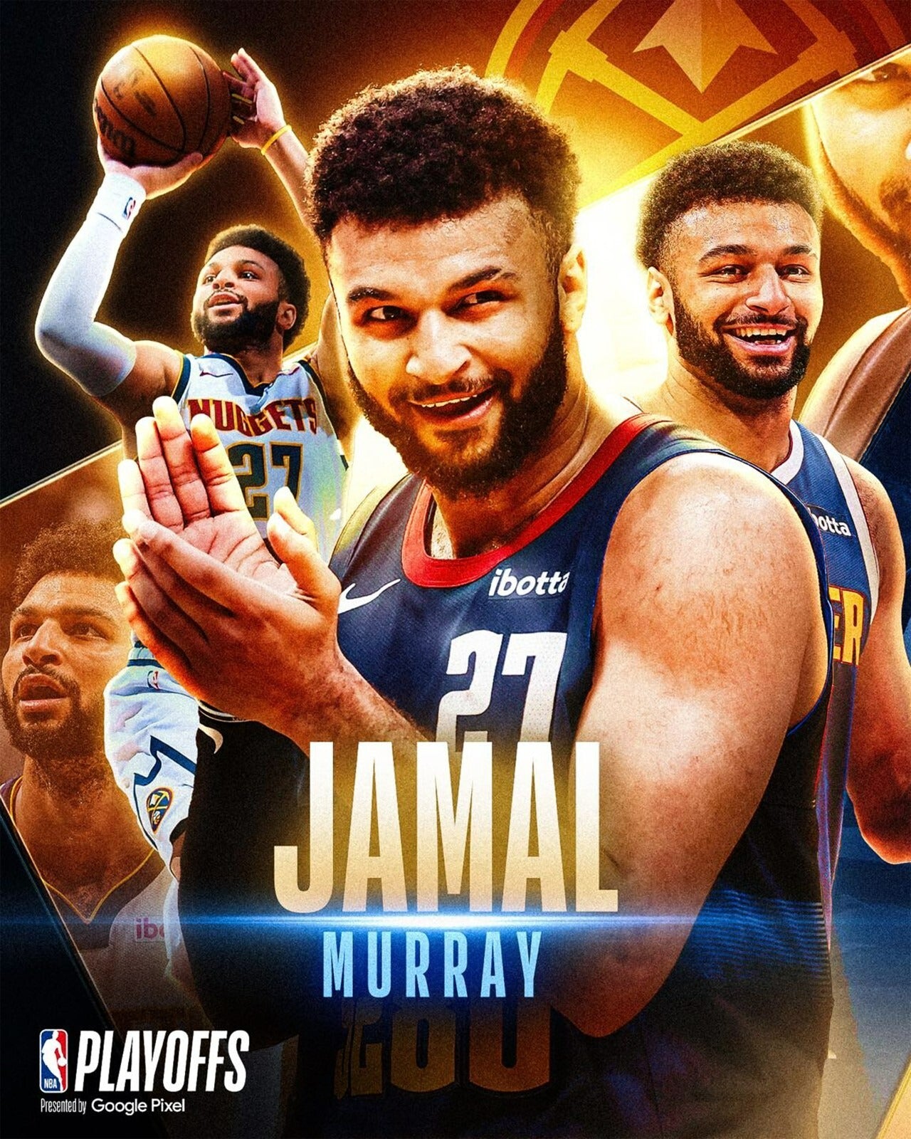 Jamal Murray 2024 NBA Playoffs collage canvas wall art