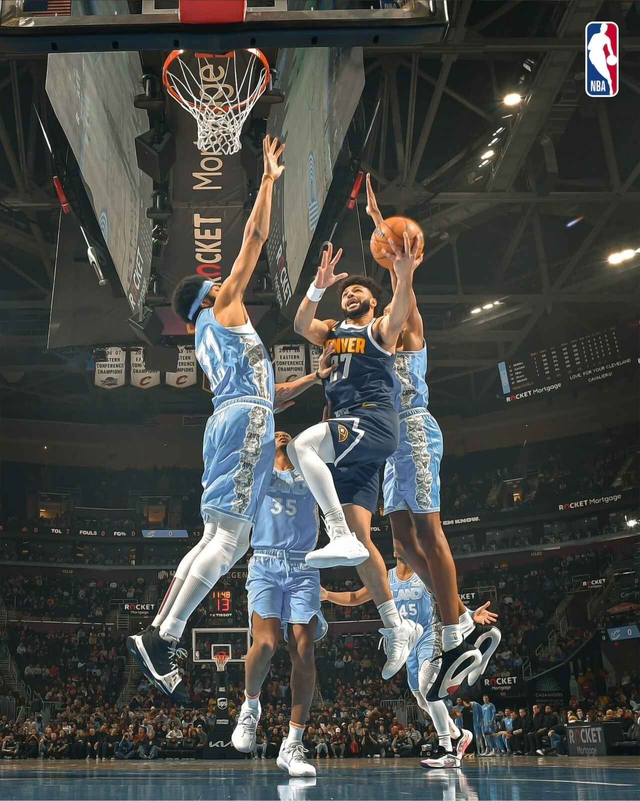 Jamal Murray making a layup Denver Nuggets canvas wall art