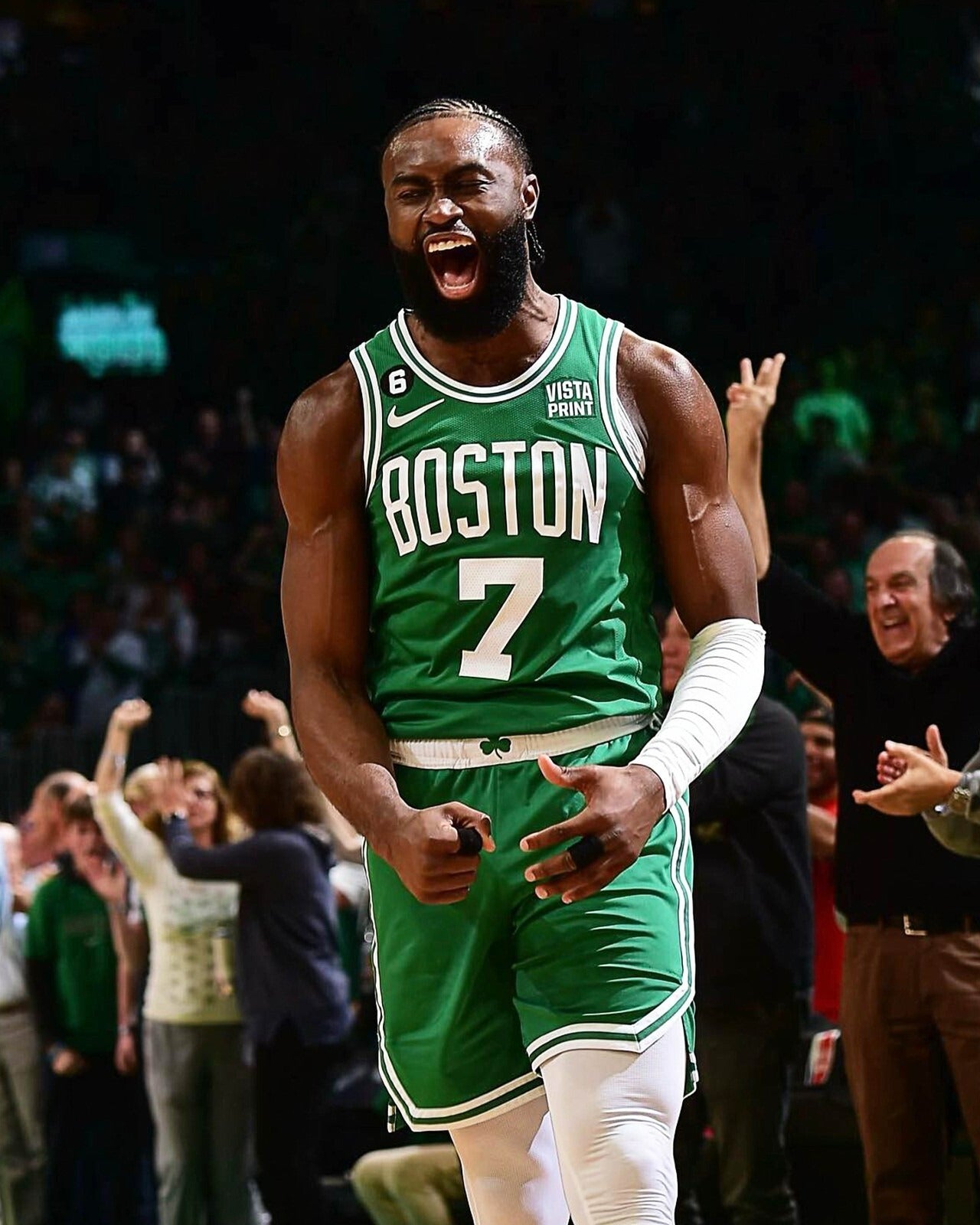 Jaylen Brown NBA action canvas print
