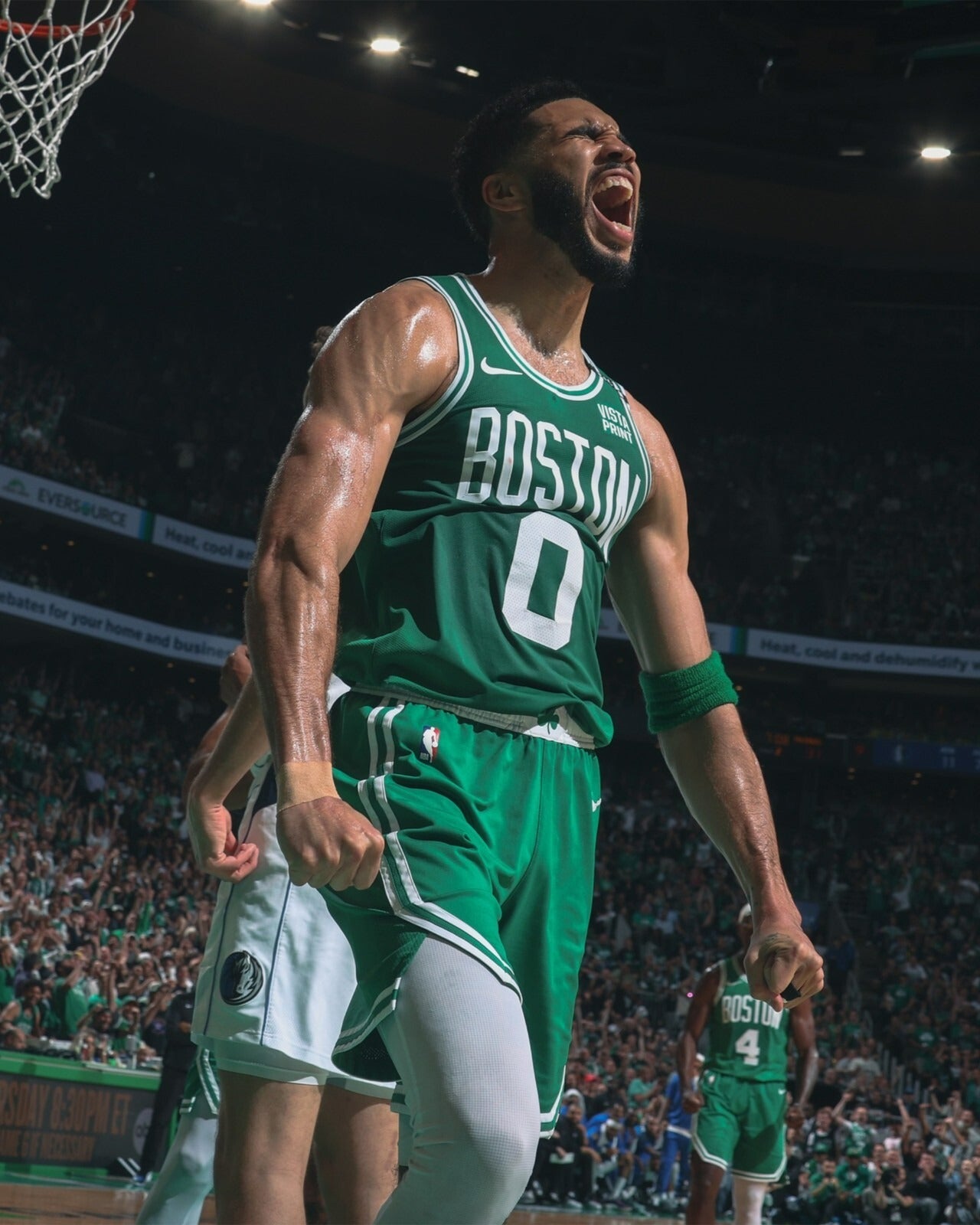 Jayson Tatum 2024 NBA Finals Game 5 celebration Boston Celtics canvas wall art