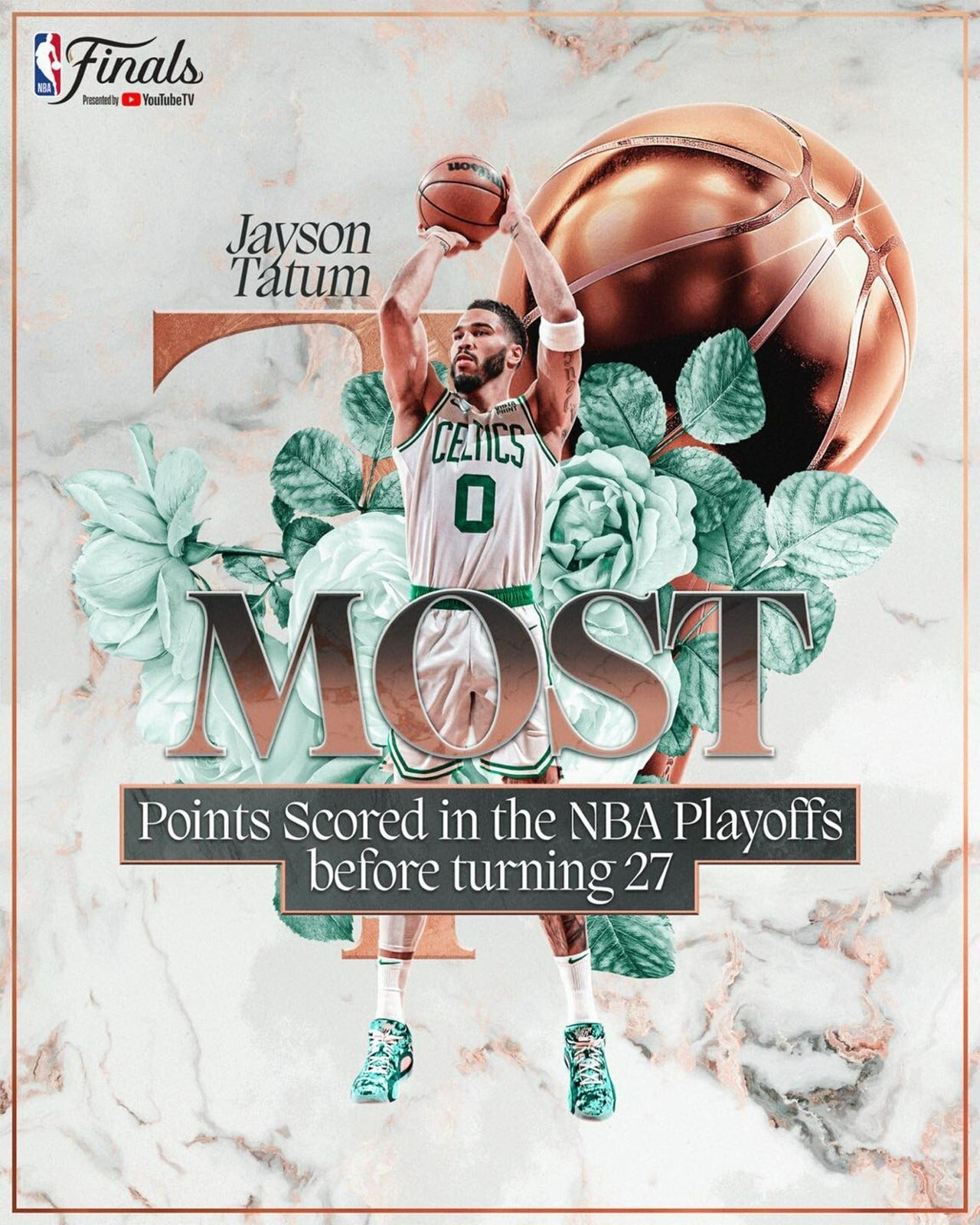 Jayson Tatum playoff record canvas print