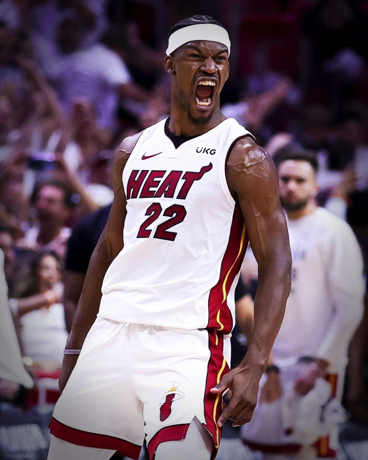 Jimmy Butler celebration scream Miami Heat canvas wall art