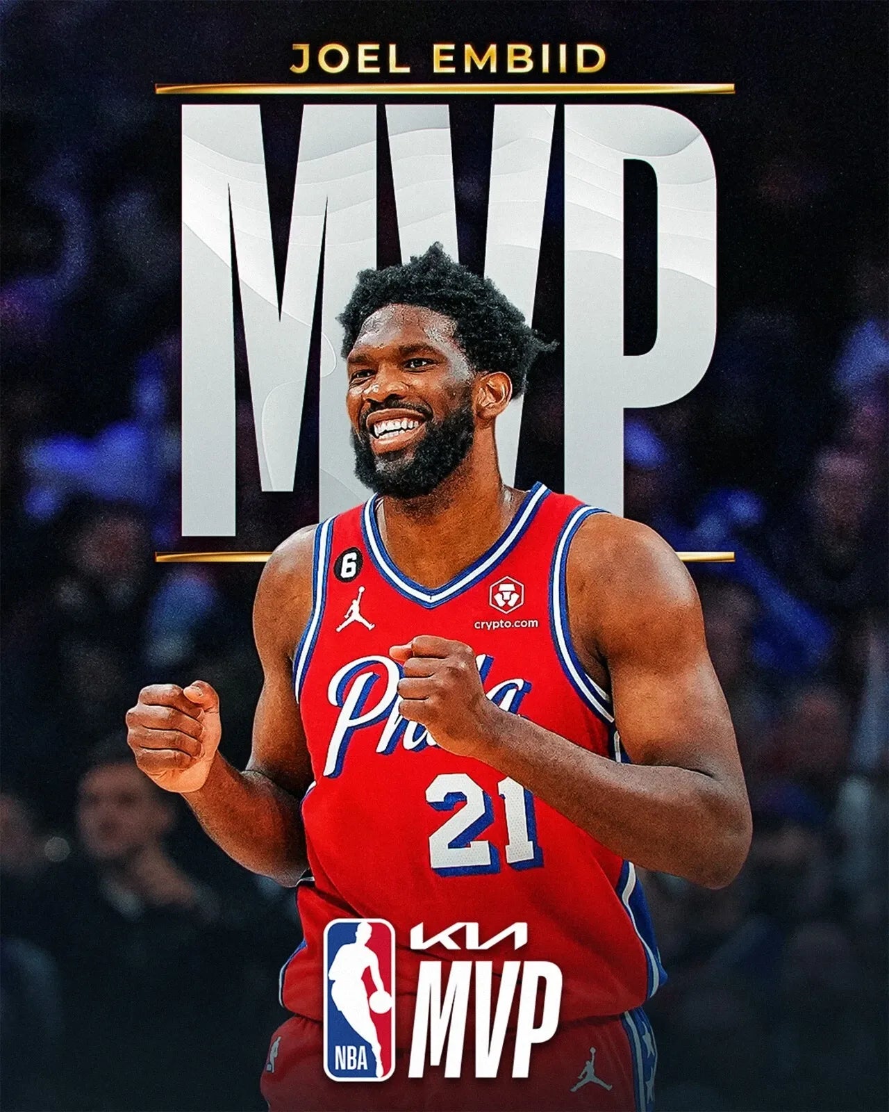 Joel Embiid 2023 NBA MVP Award Philadelphia 76ers canvas wall art