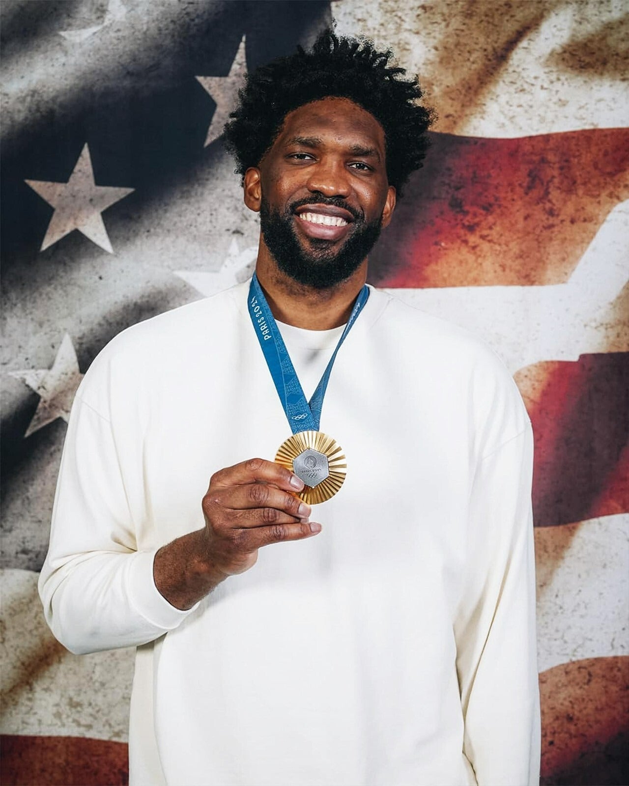 Joel Embiid Olympic champion canvas print