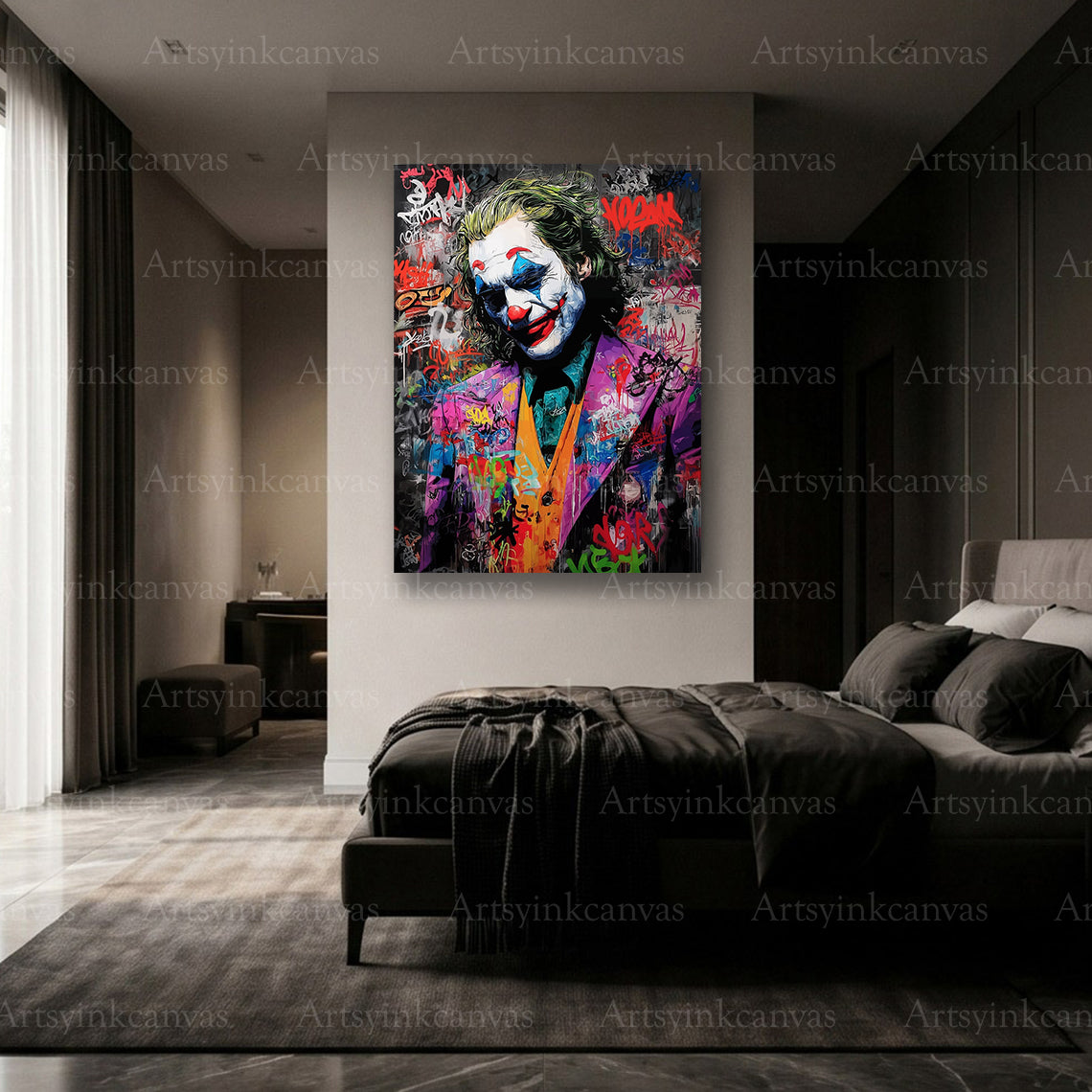 Premium Joker graffiti wall art
