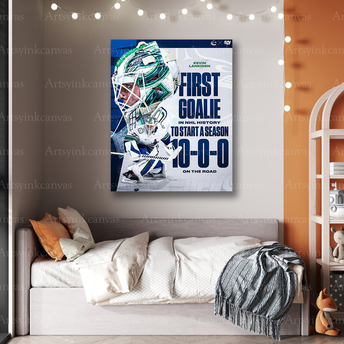 Premium Kevin Lankinen Canucks canvas print