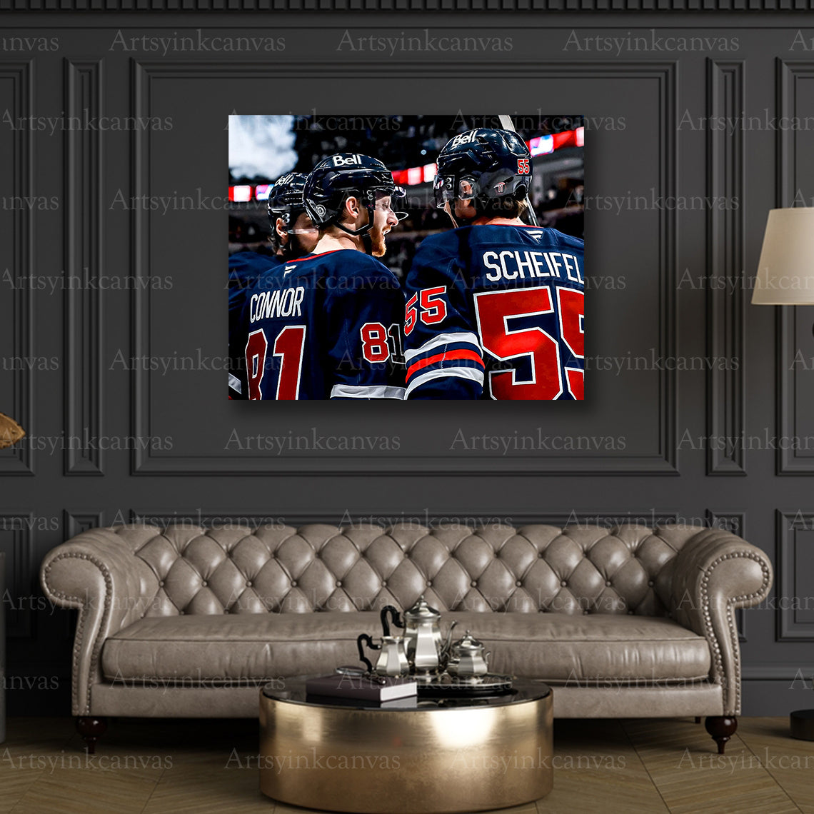 Premium Winnipeg Jets celebration canvas print