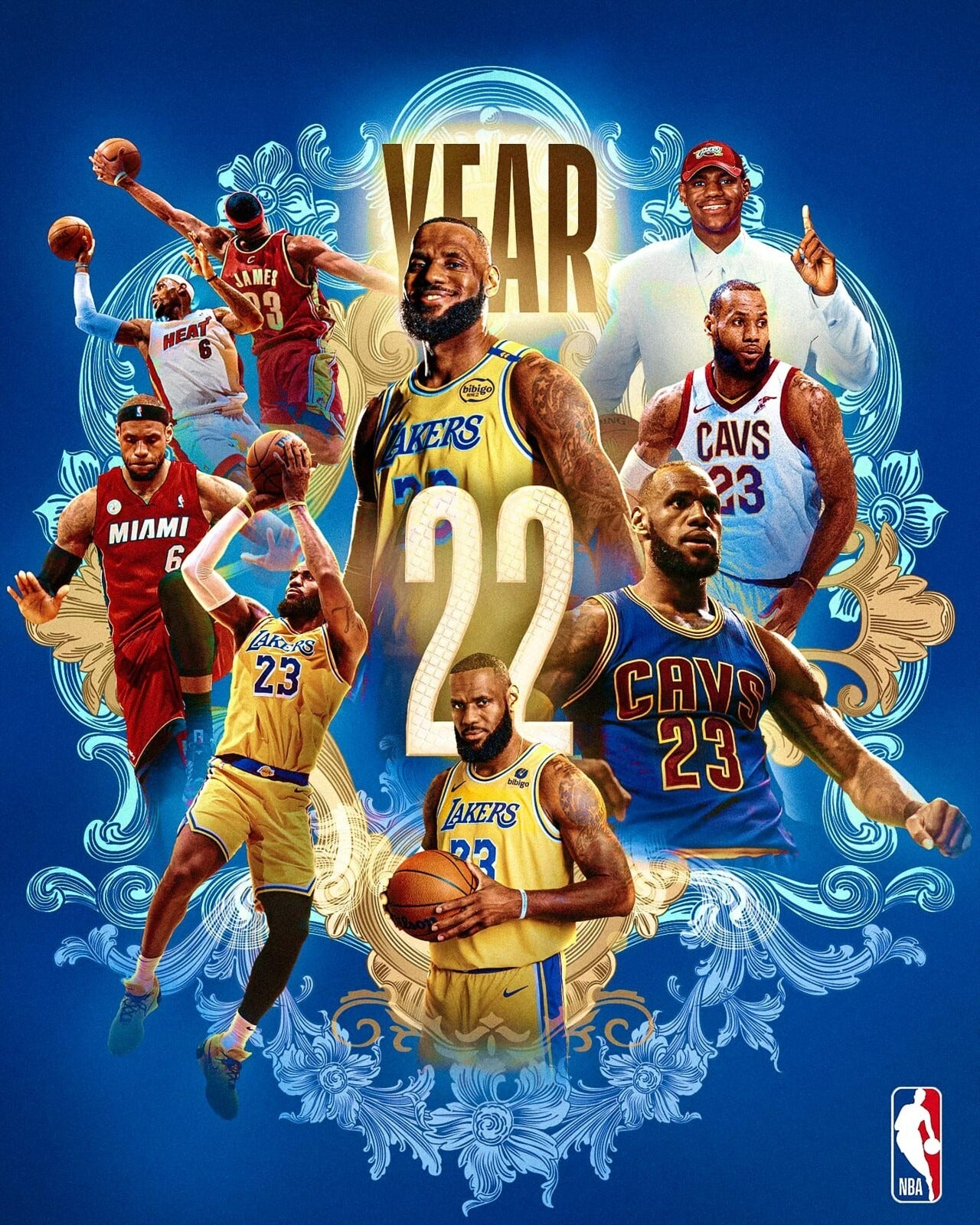 LeBron James Year 22 collage canvas wall art
