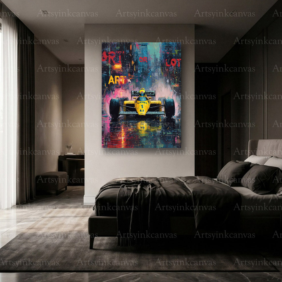 Premium Lotus 97T Formula 1 graffiti wall art