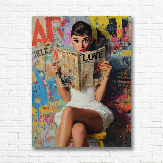 Audrey Hepburn Golden Age graffiti canvas print