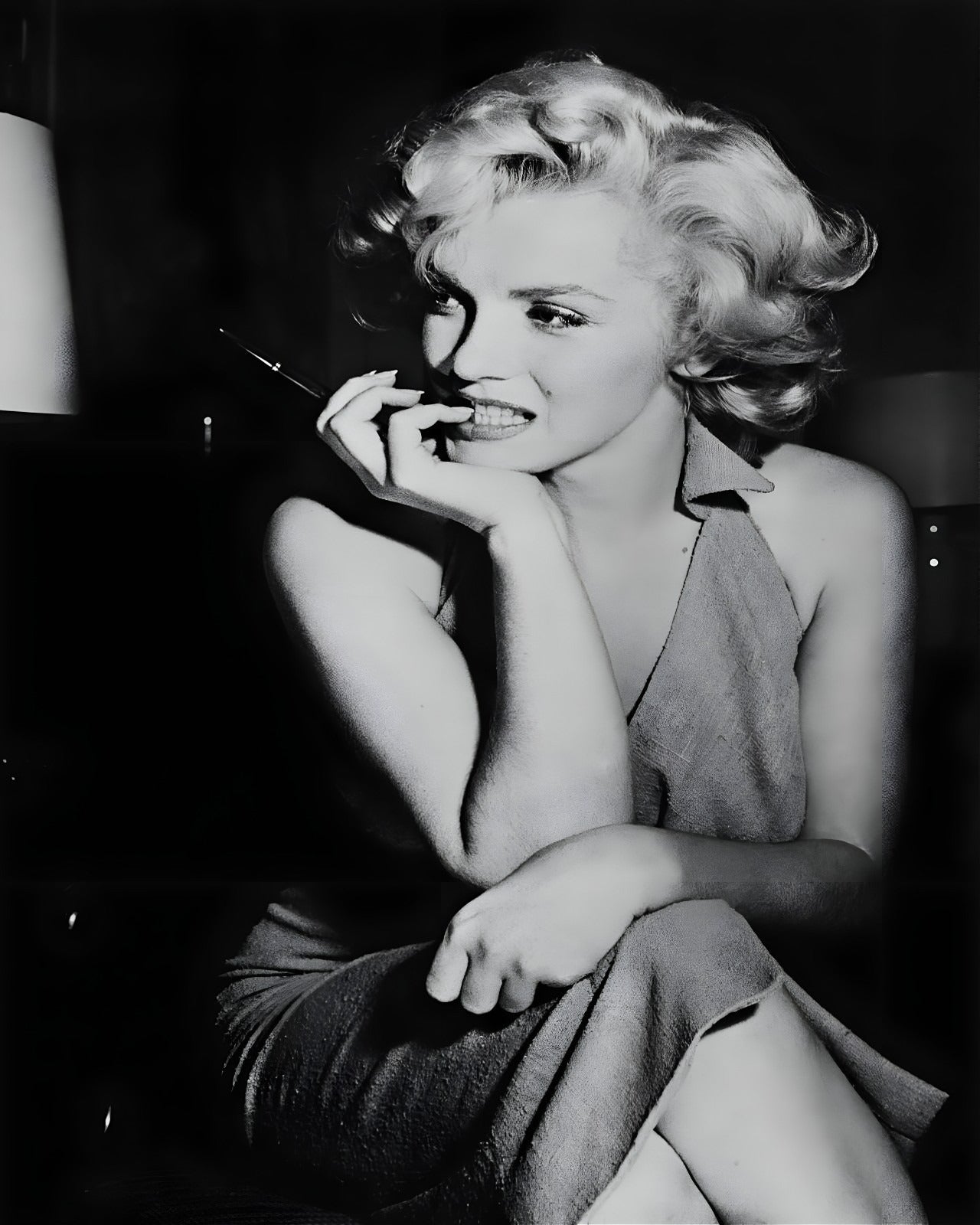 Marilyn Monroe black and white canvas wall art portrait