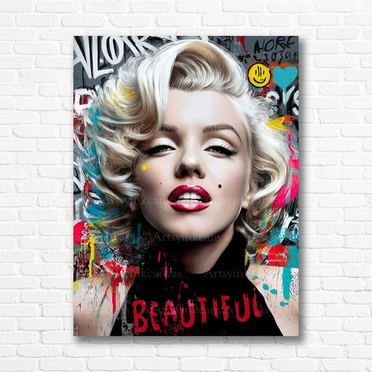 Marilyn Monroe luxury graffiti canvas print