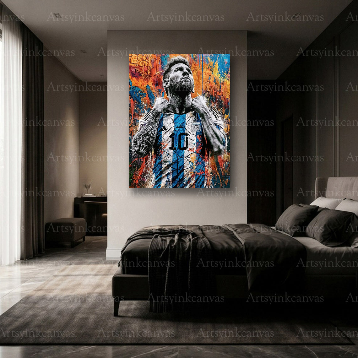 Premium Messi football wall art