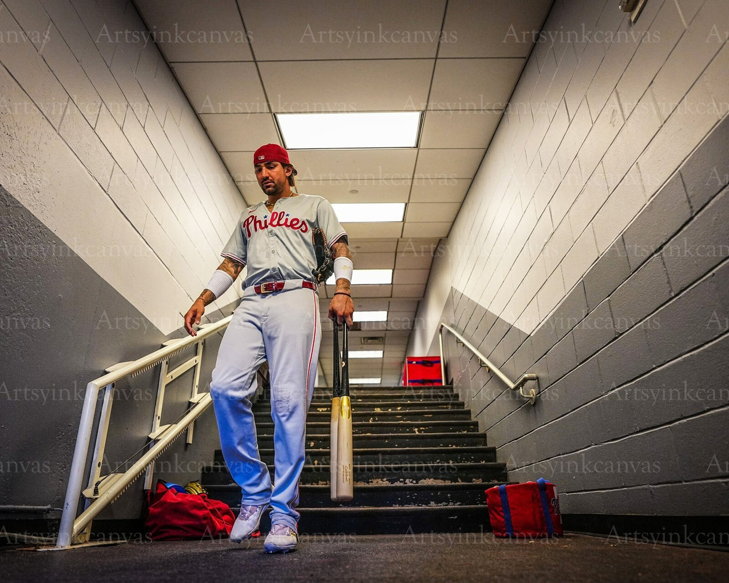 Nick Castellanos stairs walk canvas wall art
