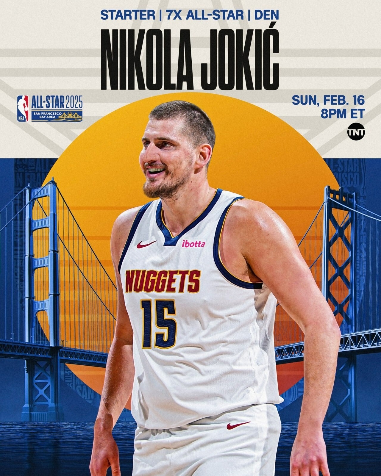 Nikola Jokić 2025 NBA All-Star canvas wall art