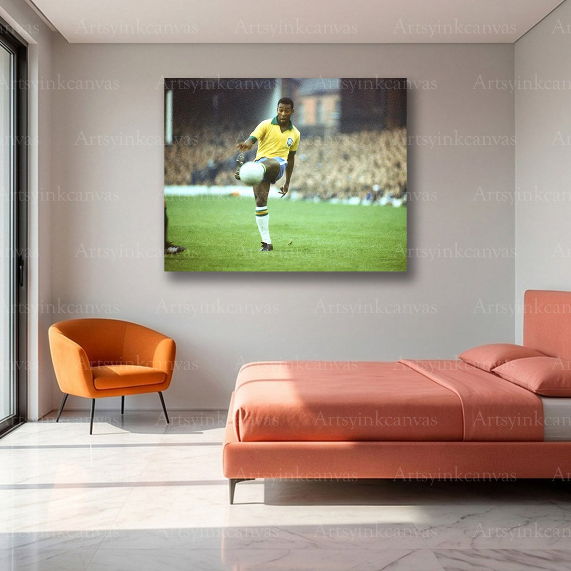 Pelé Brazilian Soccer Legend Canvas Wall Art – Football Icon Poster