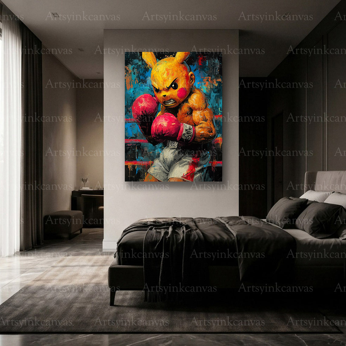 Premium Pikachu graffiti wall art