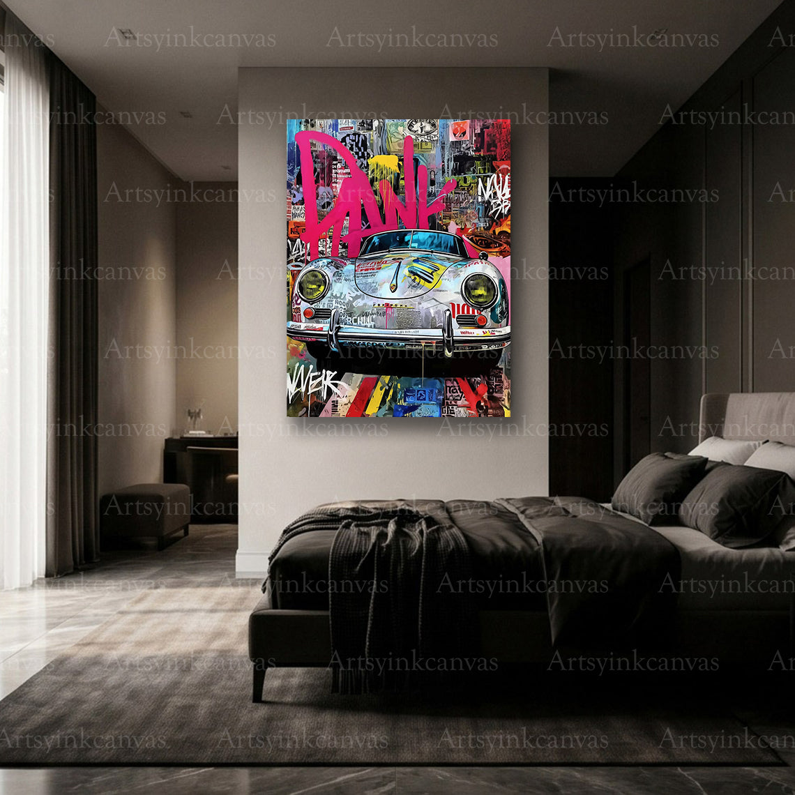 Premium Porsche Asphalt graffiti canvas Made in USA