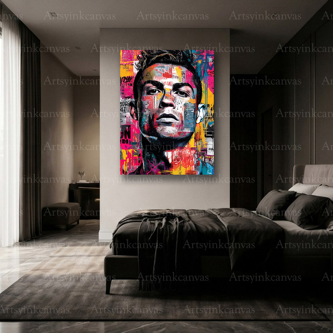 Premium Cristiano Ronaldo graffiti canvas print