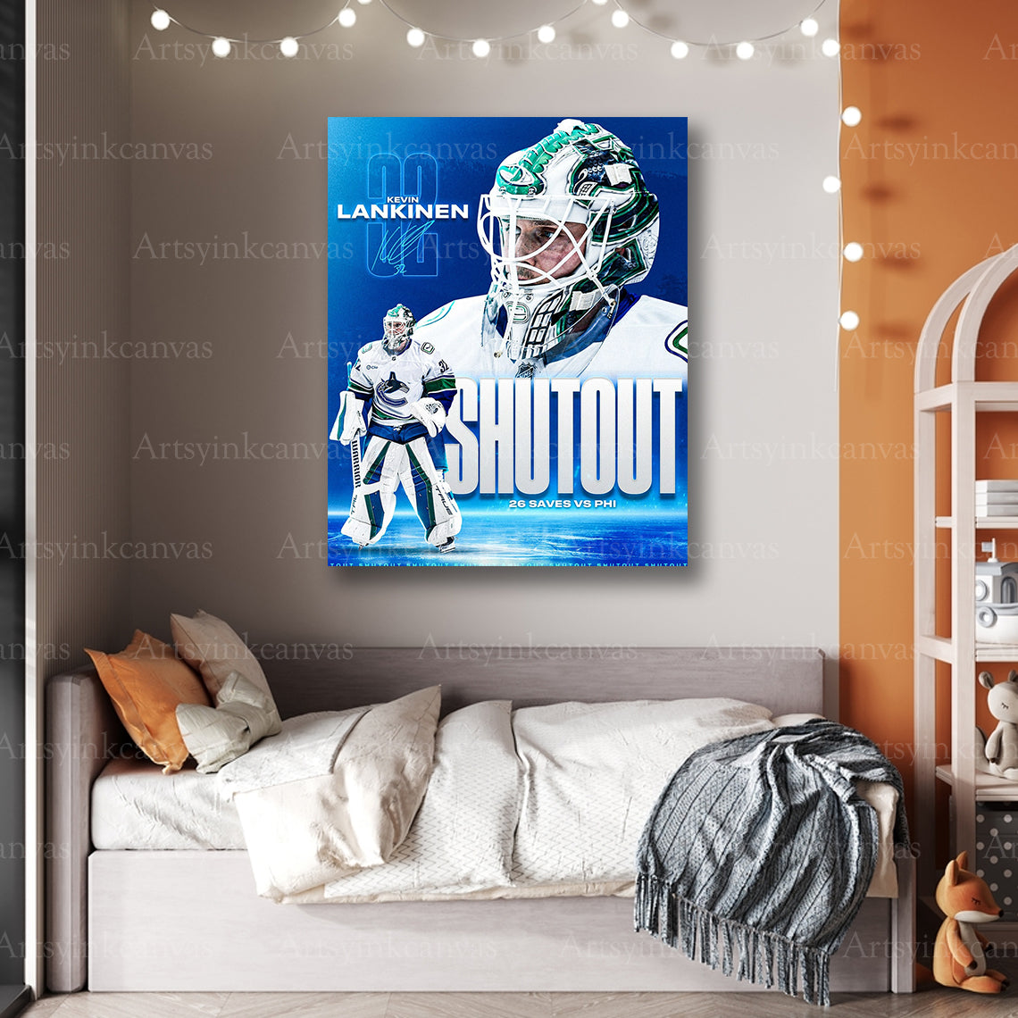 Premium Kevin Lankinen shutout collage canvas print
