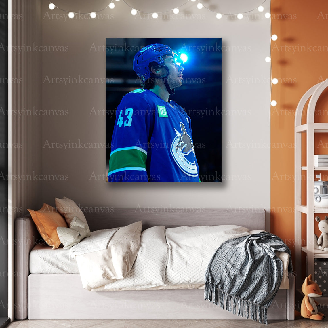 Premium Quinn Hughes Canucks canvas print