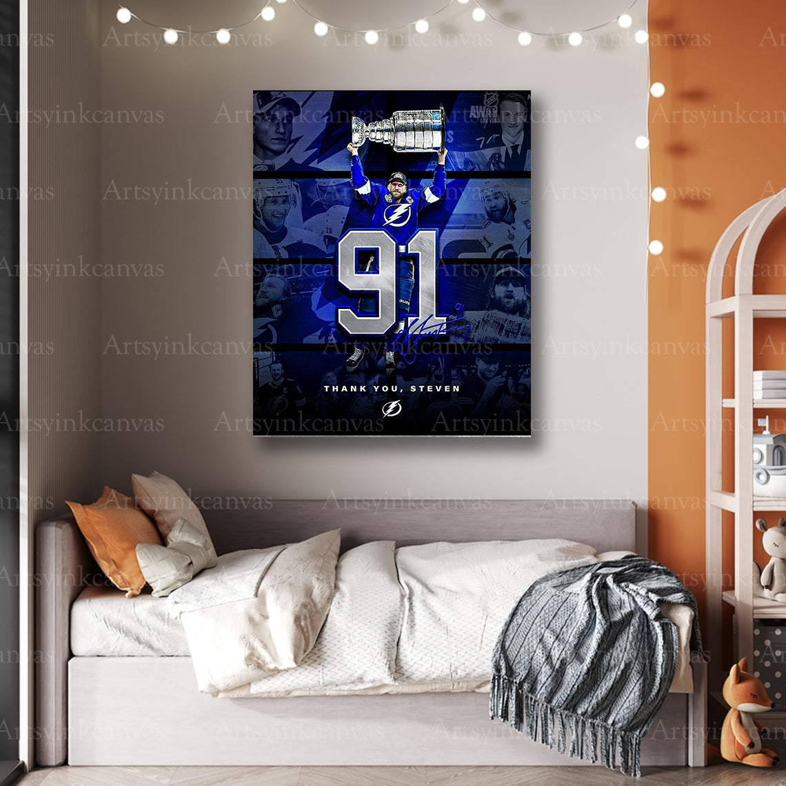 Premium Steven Stamkos Lightning tribute canvas print