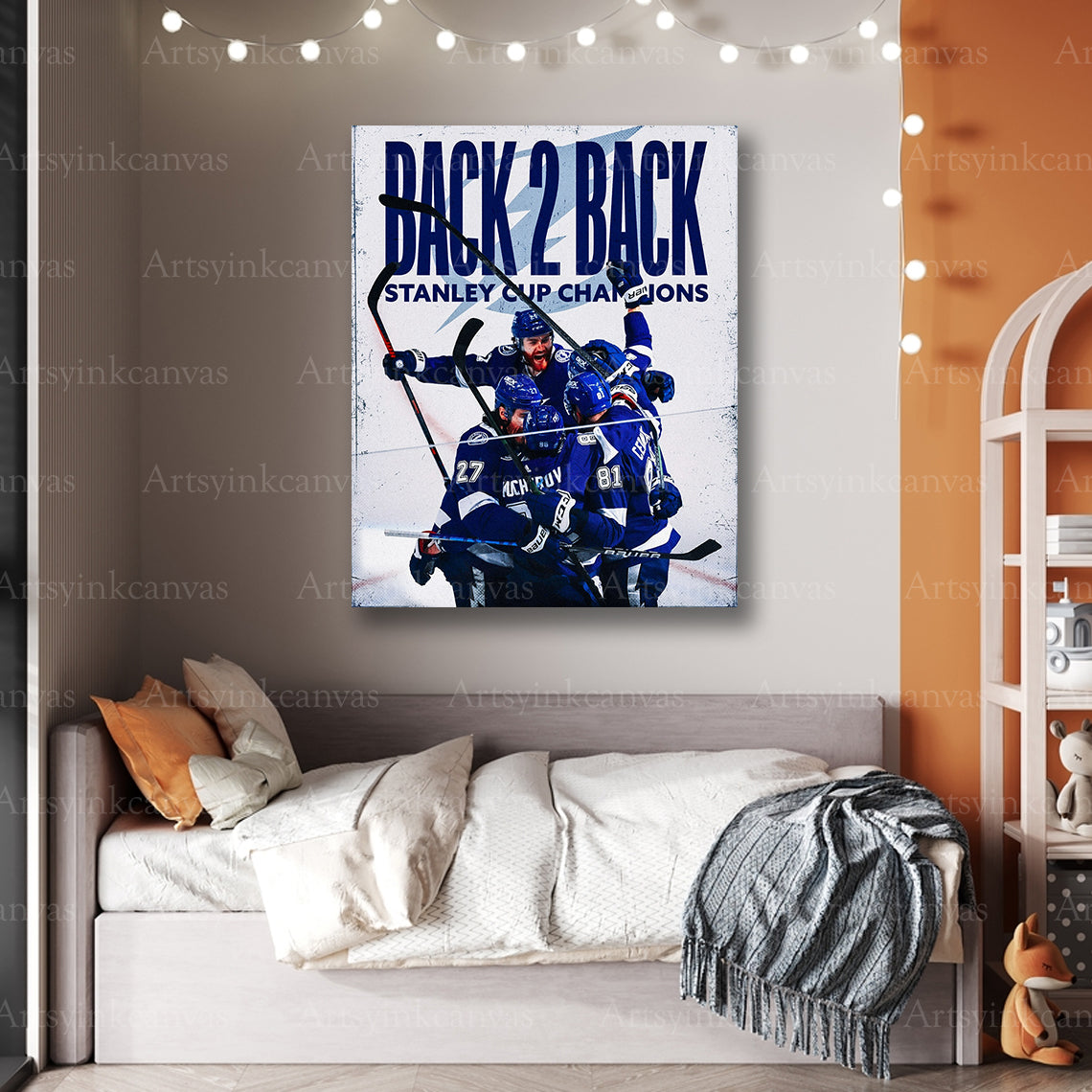 Premium Lightning back to back Stanley Cup canvas print