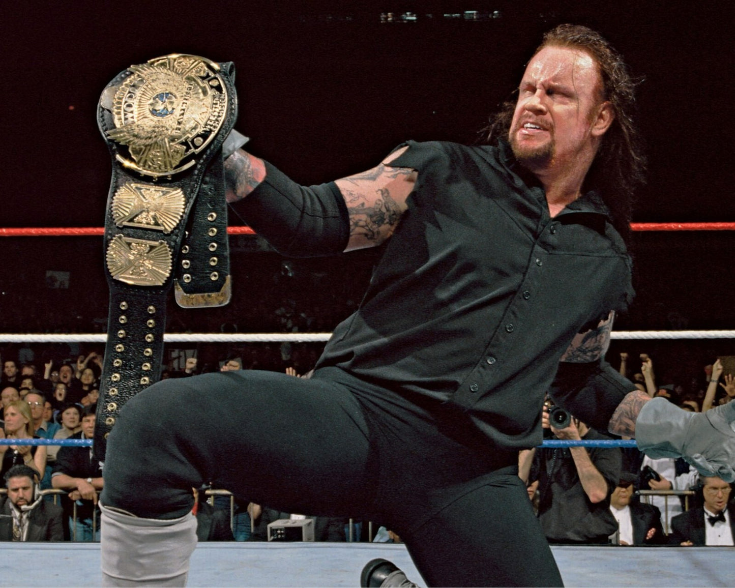 Undertaker WWE legend canvas print with championship title