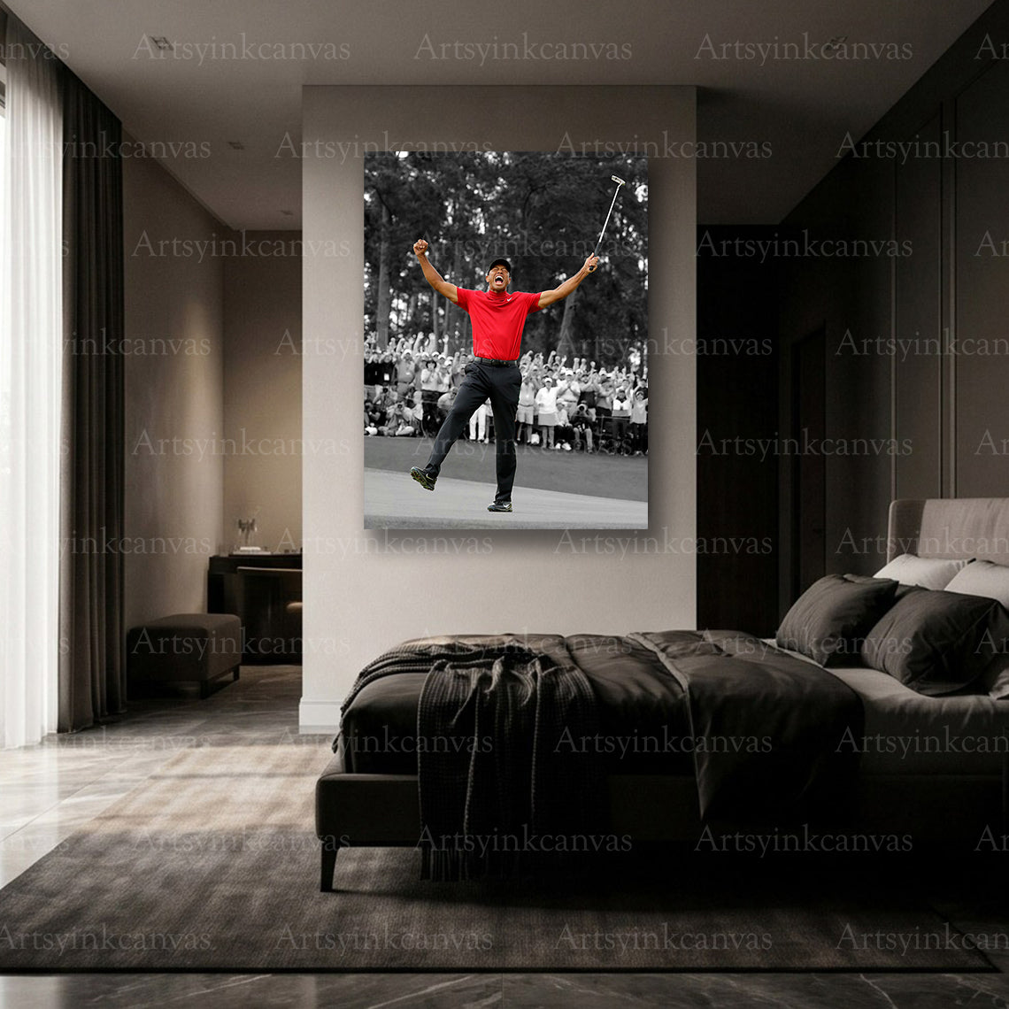 Premium Tiger Woods golf decor canvas for modern USA homes