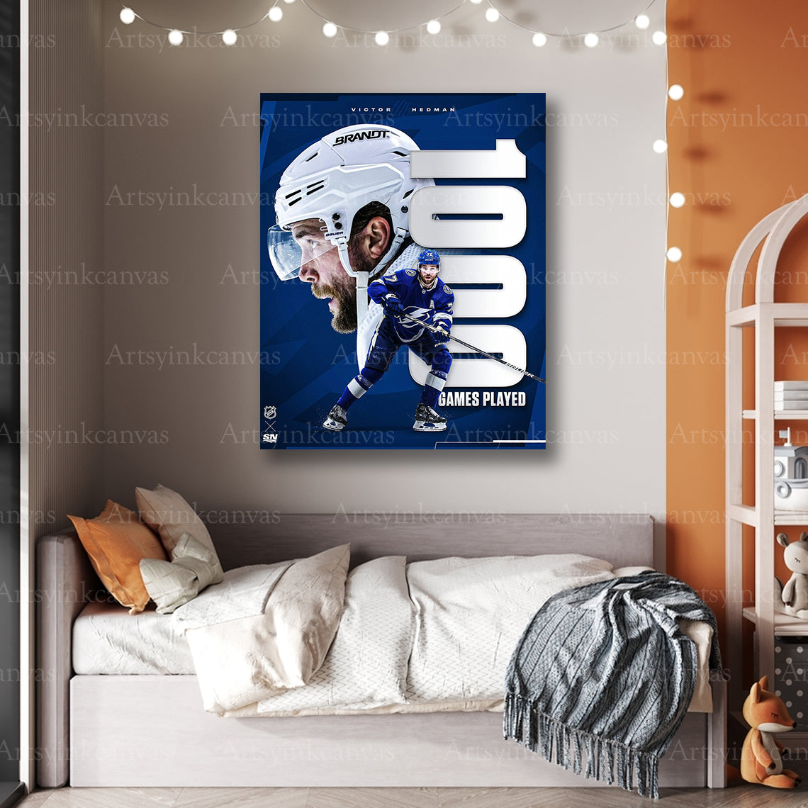 Premium Victor Hedman Lightning career collage canvas print