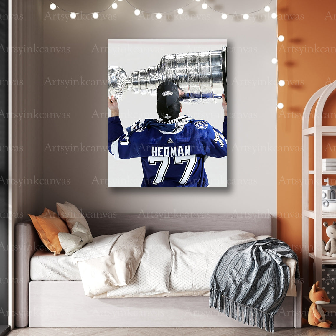 Premium Victor Hedman Lightning Stanley Cup canvas print