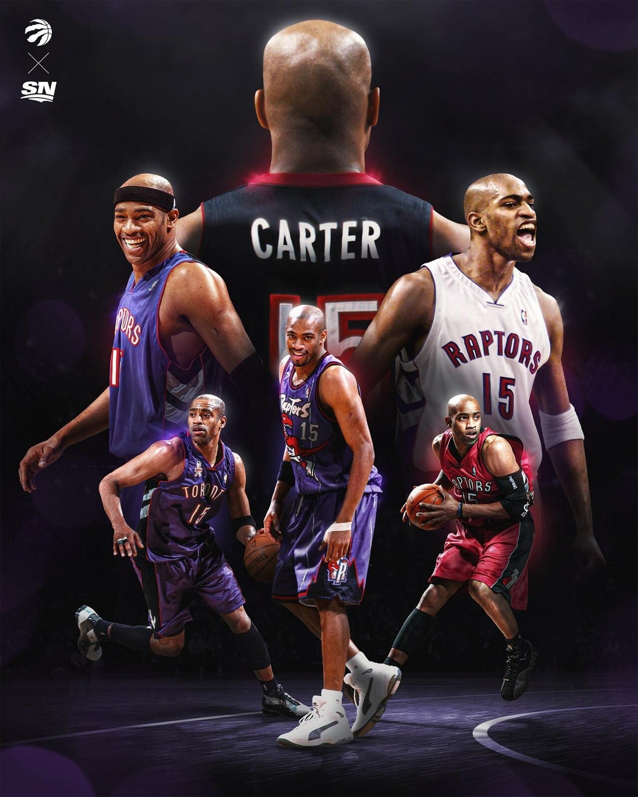 Vince Carter commemorative collage canvas print