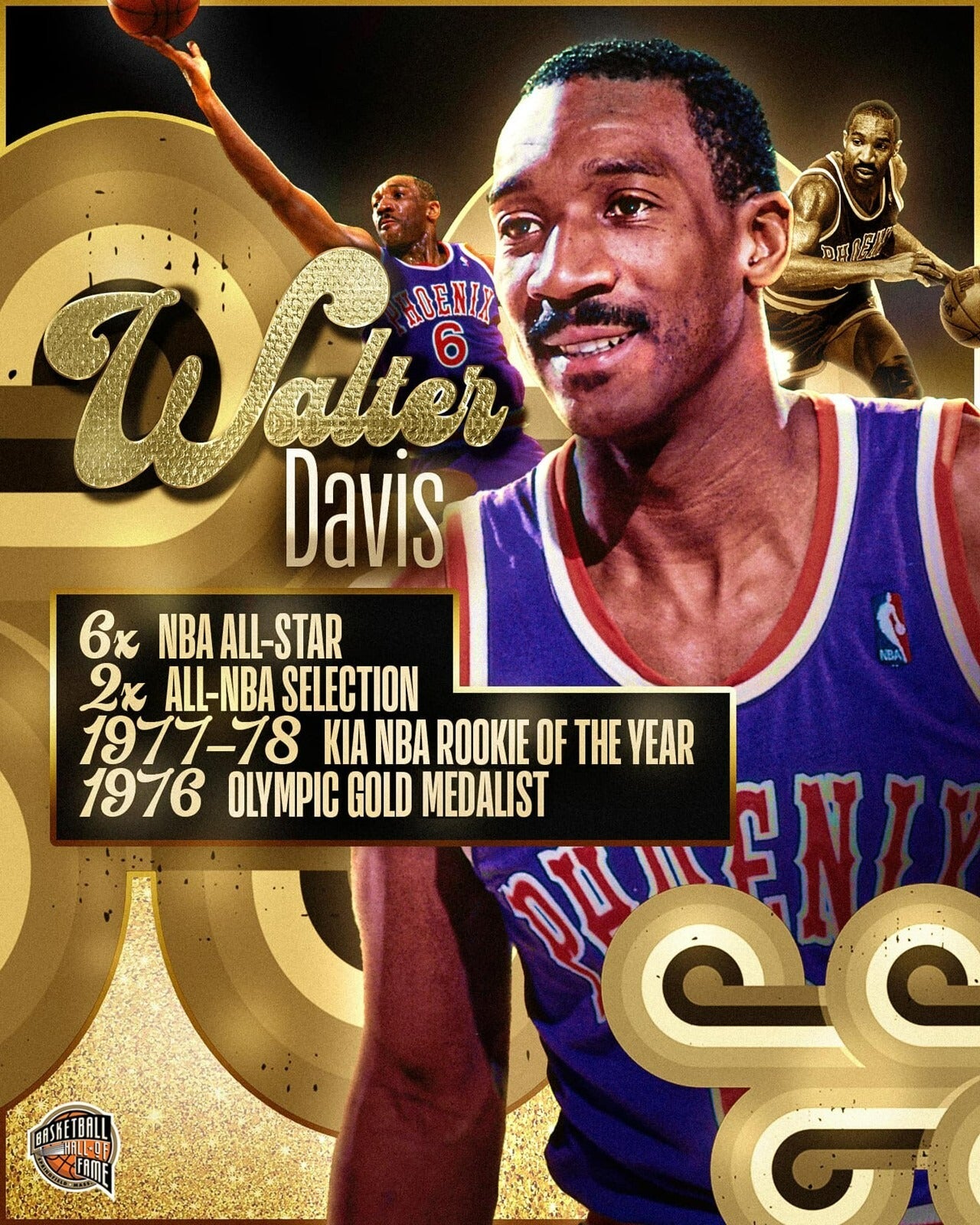 Walter Davis Hall of Fame resume Phoenix Suns canvas wall art
