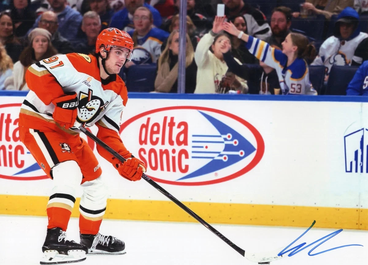 Leo Carlsson Signed-Style Anaheim Ducks Canvas Wall Art