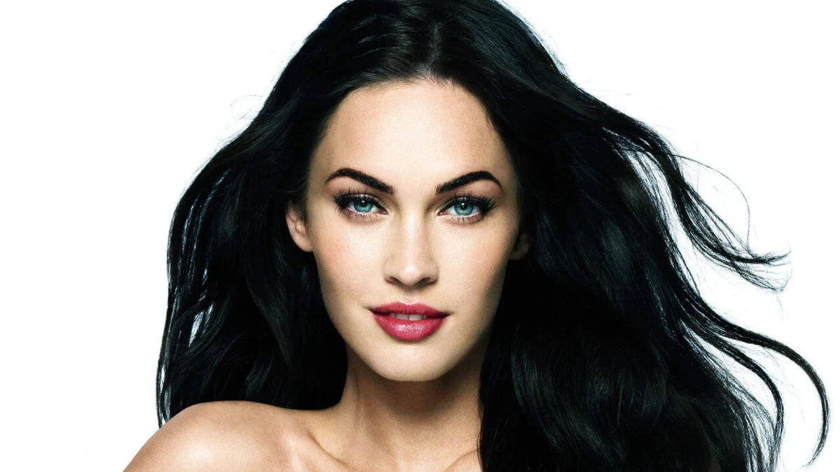 Megan Fox Beautiful Eyes Red Lips Canvas Wall Art – Aesthetic Celebrity Poster