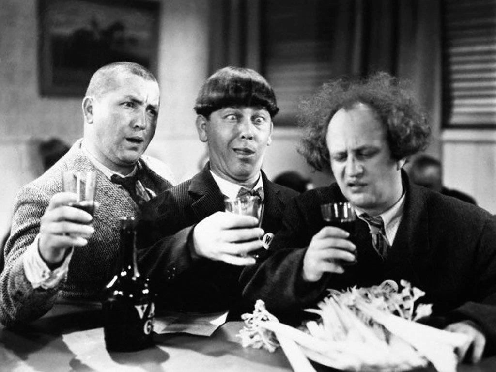 The Three Stooges Black and White Canvas Wall Art – Classic Comedy Retro Poster
